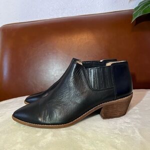 Madewell Black Leather Ankle Booties 9.5